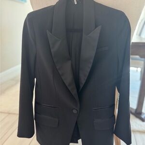Express Black Satin-Look Blazer
